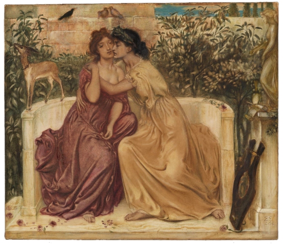 Sappho and Erinna in a Garden at Mytilene 1864 by Simeon Solomon 1840-1905