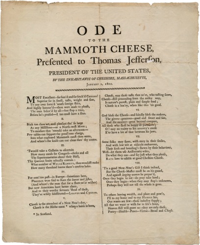 Ode to the Mammoth Cheese (1802)